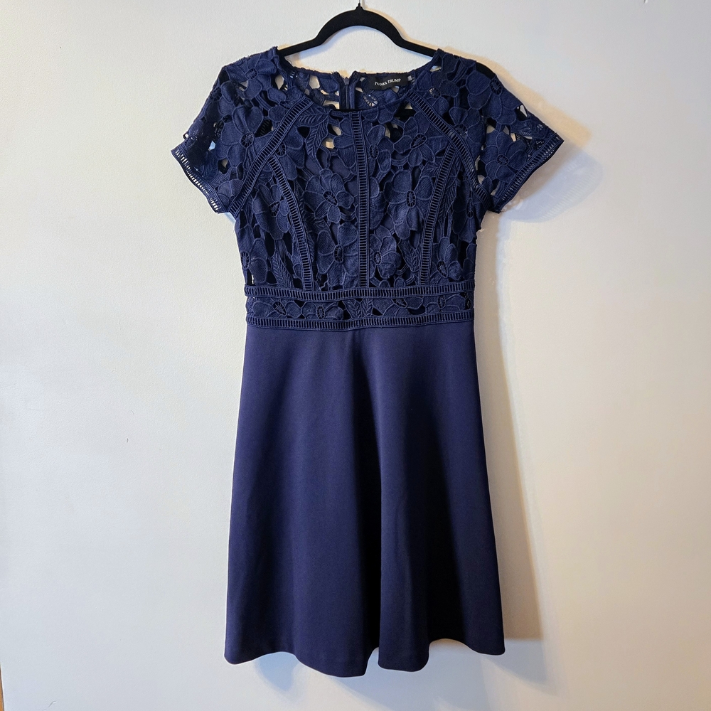 Ivanka Trump Navy Floral Lace Dress